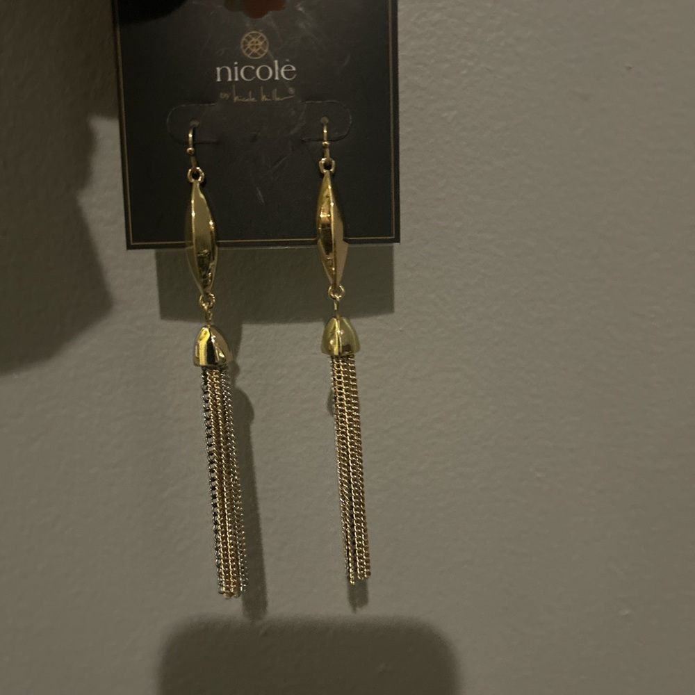 Nicole Gold and Silver Chain Earrings